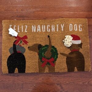 MudPie Feliz Navidad - Naught Dog - Festive Dog Doormat